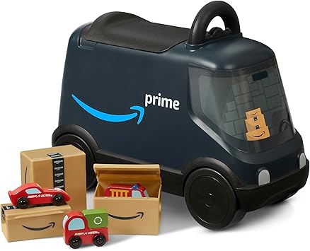 Photo 1 of Amazon Delivery Van Ride On Toy for Kids, Blue Toddler Ride on Toy for Ages 2+,