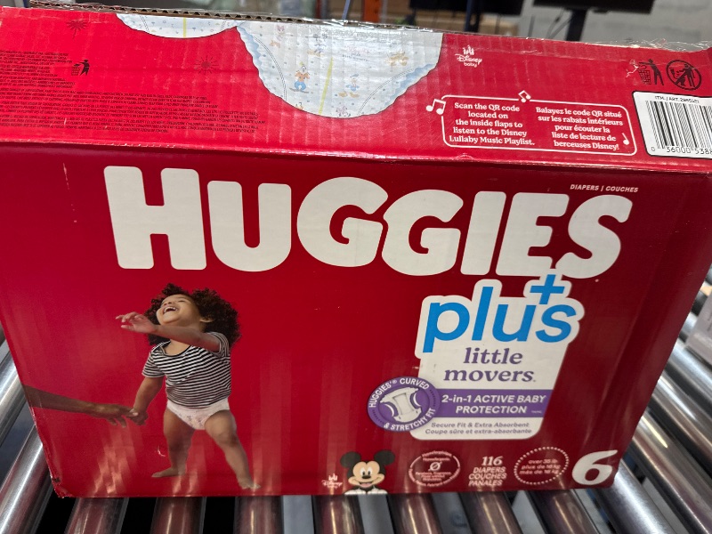 Photo 3 of Huggies Plus Diapers, Size 6 (35+ Pounds), 116 Count