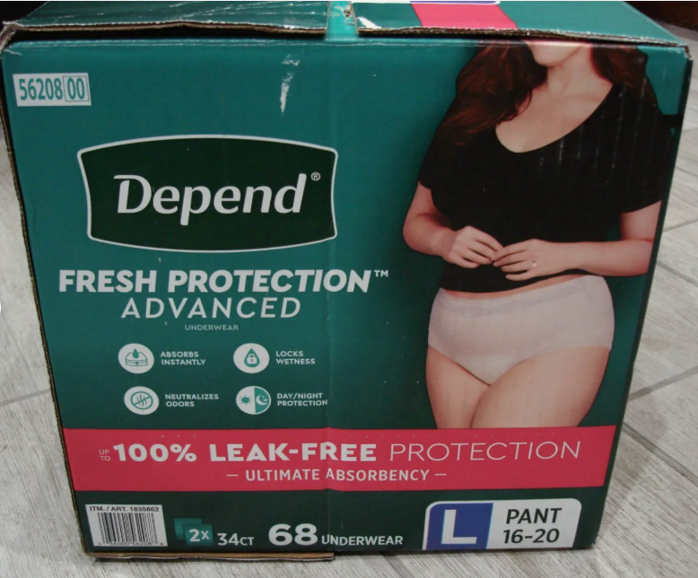 Photo 1 of Depend Fresh Protection Advanced Underwear Women, Sz. L , 68 Count (16-20 Pant)
