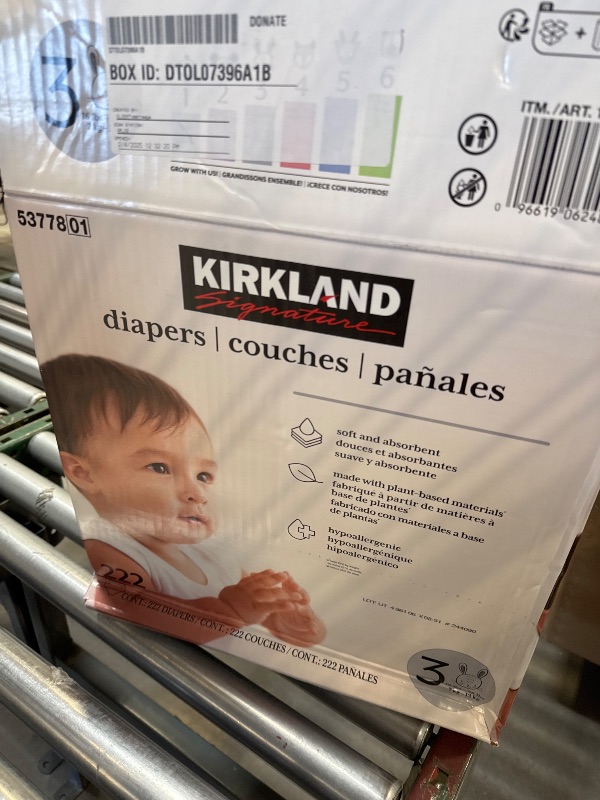 Photo 3 of Kirkland Signature Diapers, Size 3 (16-28 Pounds), 222 Count