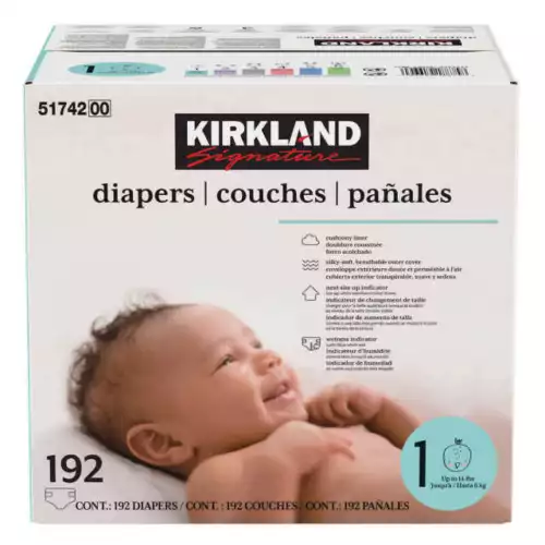 Photo 1 of Kirkland Signature Diapers Size 1 (Up to 14 Pounds) 192 Count