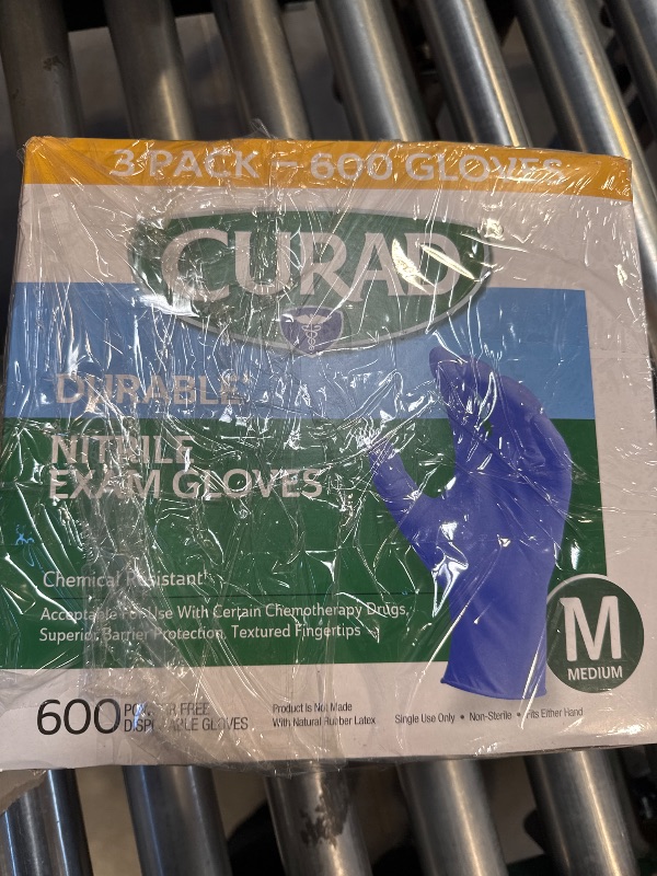Photo 1 of Curad Durable Nitrile Exam Gloves, Medium, 600 ct
