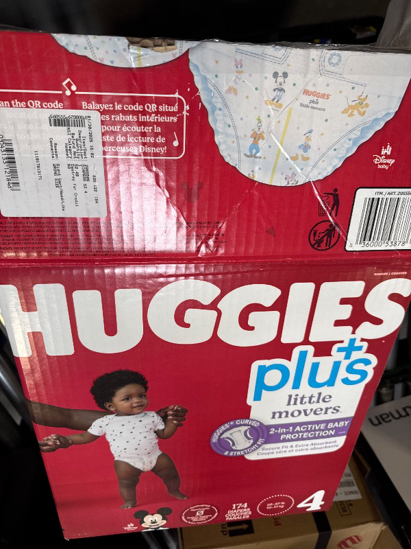 Photo 3 of Huggies +Plus Little Movers Diapers, Disney Baby, 4 (22-37 lb) - 174