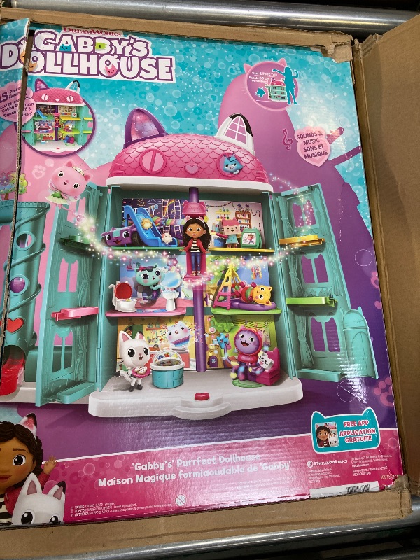 Photo 2 of Gabby’s Dollhouse, Purrfect Dollhouse with 15 Pieces including Toy Figures, Furniture, Accessories and Sounds, Kids Toys for Ages 3 and up