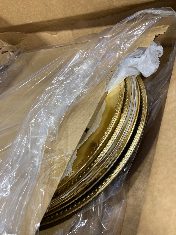 Photo 1 of Elegant Round Metallic Gold Plastic Chargers - 14" (6 Pcs.) - Stunning Table Decor Accent for Weddings, Special Events & Home Dining