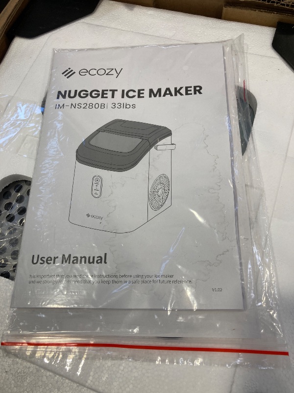 Photo 3 of ecozy Smart Nugget Ice Maker Countertop, Portable Pebble Ice Machine with Voice Control, 33lbs/24H Soft Chewable Ice, Self-Cleaning Pellet Ice Maker with APP WiFi for Kitchen Party, Stainless Steel