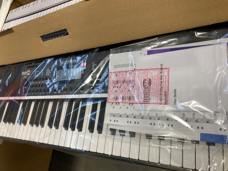 Photo 2 of RockJam 61 Key Keyboard Piano with Pitch Bend, Power Supply, Sheet Music Stand, Piano Note Stickers & Simply Piano Lessons