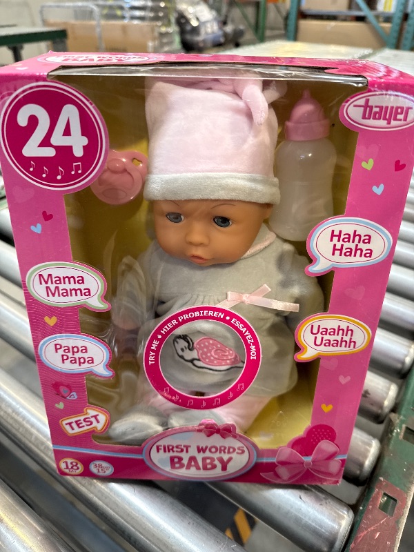 Photo 2 of Bayer Design First Words 15" Baby Doll in Grey