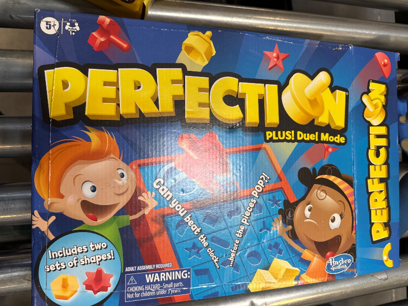 Photo 2 of Hasbro Gaming Perfection Plus 2-Player Duel Mode Popping Shapes and Pieces Ages 5 and Up 