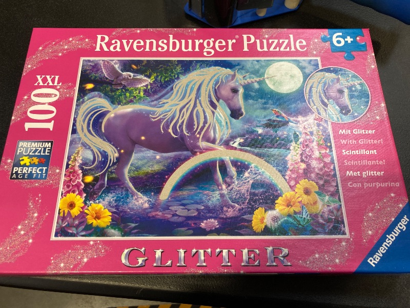 Photo 2 of Ravensburger Glitter Unicorn - 100 Piece Jigsaw Puzzle for Kids | Unique & Interlocking Pieces | Sturdy & Glare-Free | Promotes Problem-Solving Skills