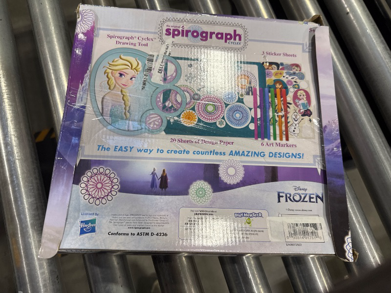 Photo 3 of Spirograph Cyclex Set Frozen – Drawing Kit, Arts and Crafts, Frozen Toys, Art Supplies, Stickers for Kids, Frozen Stickers, Spiral Art, Markers, Stickers, Design Sheet Included, Ages 5+