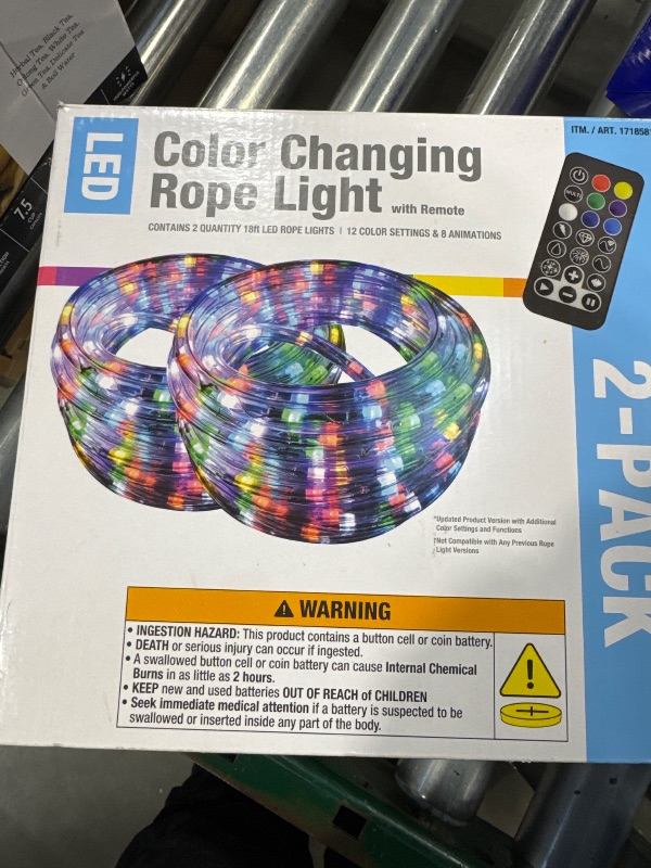 Photo 3 of LED Color Changing 18 Ft, Rope Light with Remote, 2-pack
