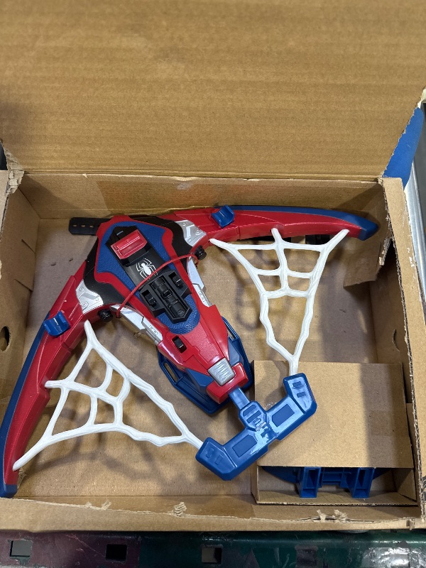 Photo 2 of Marvel Spider-Man Web Shots Spiderbolt NERF Powered Blaster Toy, Fires Darts, 3 Darts, Kids 5+ Years (Amazon Exclusive)