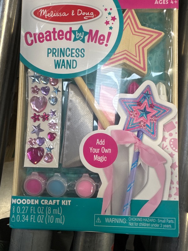 Photo 2 of Melissa & Doug Decorate-Your-Own Wooden Princess Wand Craft Kit , Pink | Princess Crafts Great For Rainy Days, Princess Toys For Kids Ages 4+