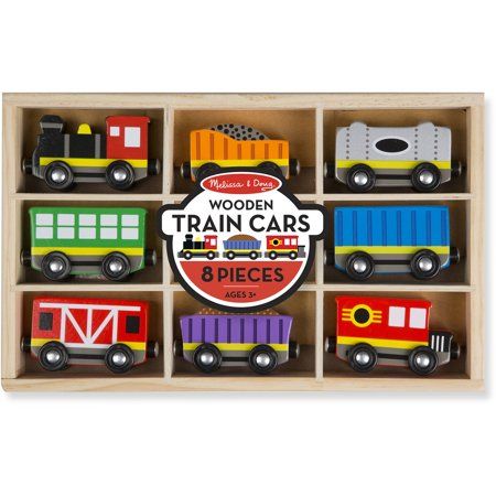 Photo 1 of Melissa & Doug Wooden Train Cars