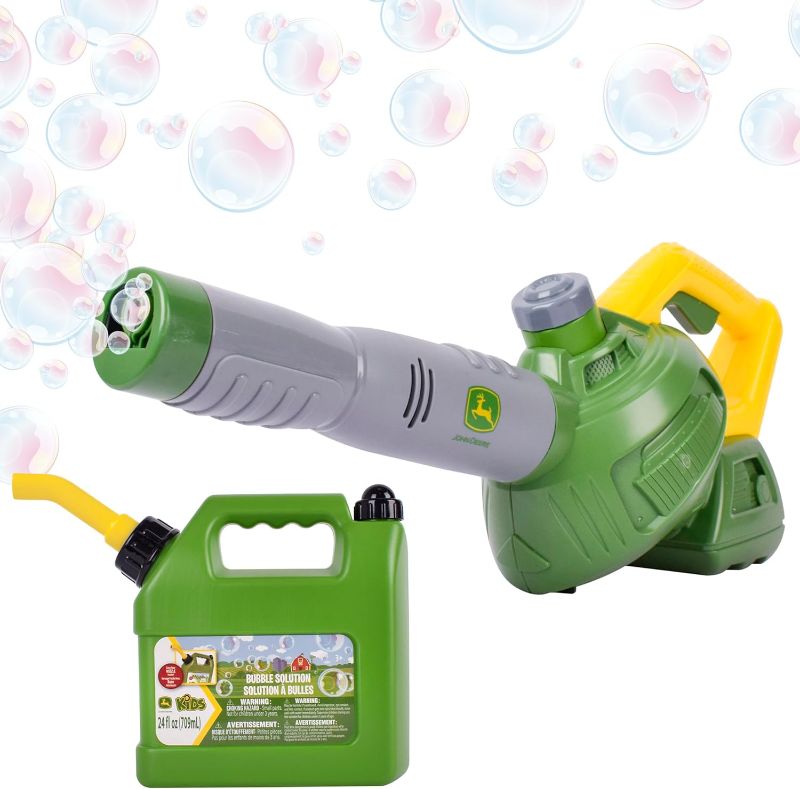 Photo 1 of John Deere Bubble Leaf Blower Toy for Kids Includes 24oz Bubble Refill Gas Can, Outdoor Bubble Machine for Kids, Easy to Use, Outdoor Play, Great Gift Toddler 3+
