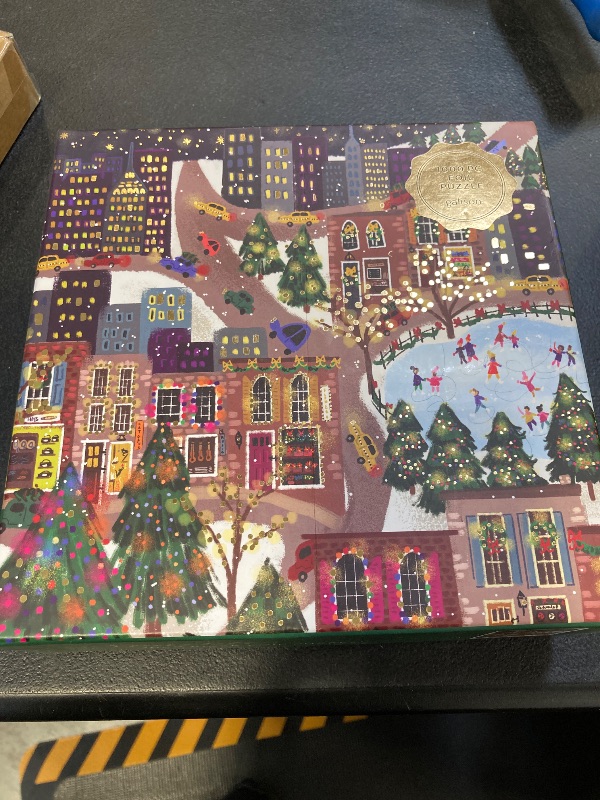 Photo 2 of Galison Sparkling City – 1000 Piece Foil Puzzle with Illustrations of Colorful Merriments in The City with Gold Foil Accents