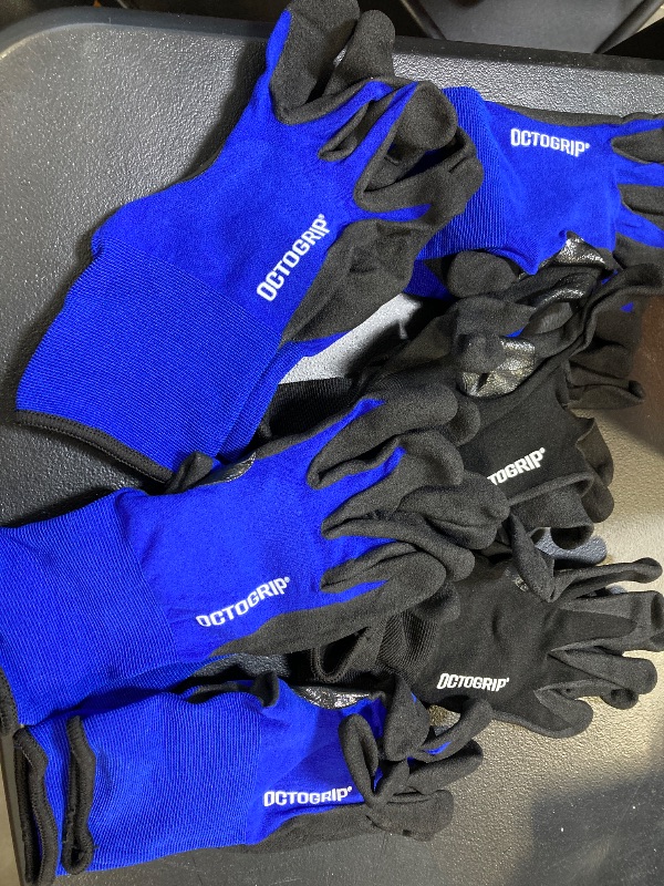 Photo 2 of Octogrip Nitrile Coated Work Gloves, 18 Gauge, Breathable, 6 Pairs size M