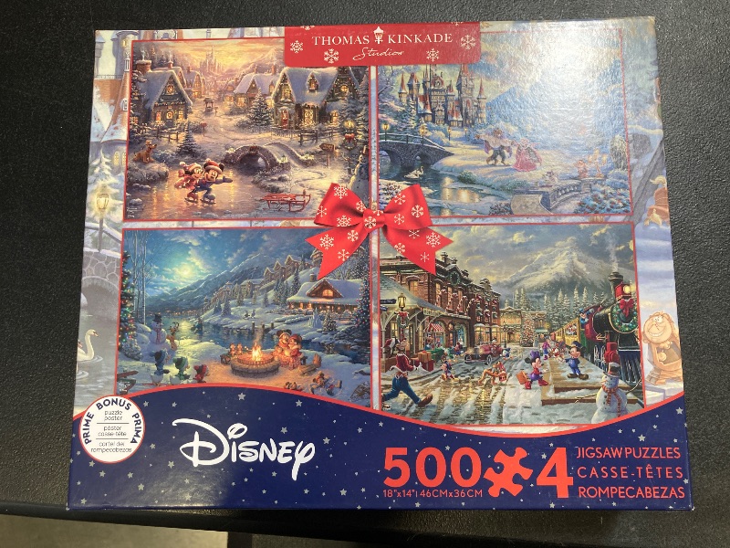 Photo 2 of Ceaco - 4 in 1 Multipack - Thomas Kinkade - Disney - Holiday Collection - (4) 500 Piece Jigsaw Puzzles