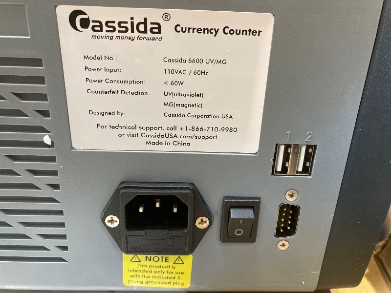 Photo 3 of Cassida 6600 UV/MG Currency Counter with ValuCount