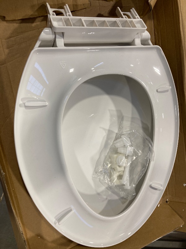 Photo 3 of Toilet Seat, Elongated Toilet Seat with Quick-Release And Quick-Attach, Plastic Toilet Seat with Soft Close, Never Loosen, Easy Install and clean - White