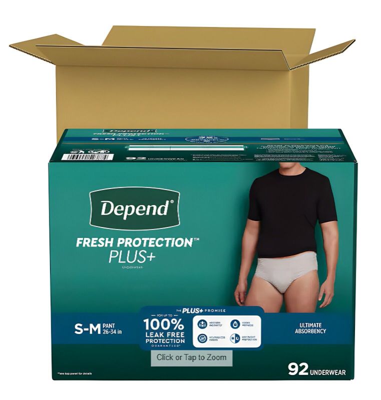 Photo 1 of Depend Protection Plus Ultimate Underwear for Men Size S/M 92 Count