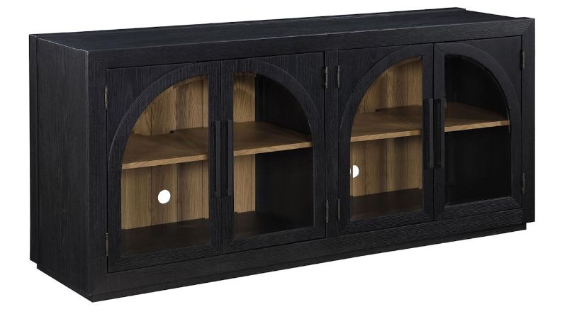 Photo 1 of Magnolia Black 70 in. Sideboard Server with Glass Doors


