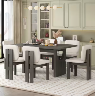 Photo 1 of 65.35x41.14x6.18in Dining Table  Rectangle Gray MDF 