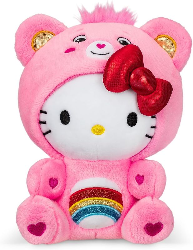 Photo 1 of Care Bears Hello Kitty Dressed As Cheer Bear 8" Fun-Size Plush - Soft, Huggable Bestie! – Good for Girls and Boys, Employees, Collectors, Ages 4+