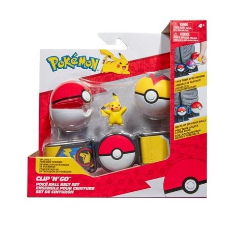 Photo 1 of Pokemon Clip ‘N’ Go Belt Set - 2 Inch Pikachu Battle Figure Plus Poké and Level Ball Accessories