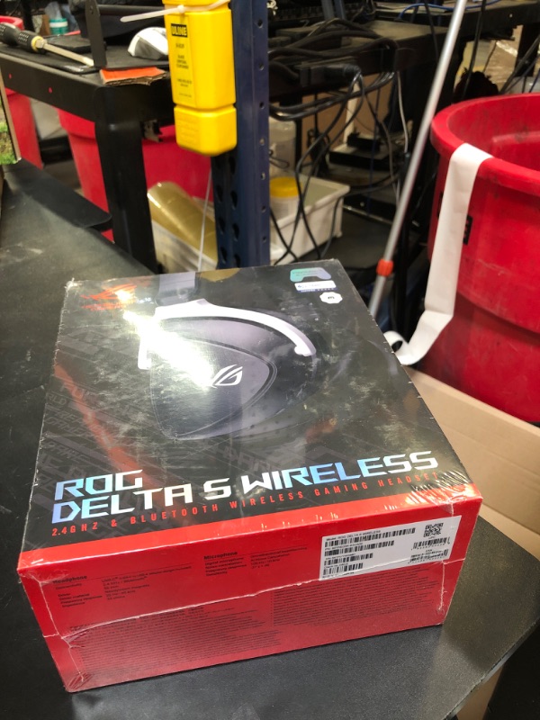 Photo 2 of ASUS ROG Delta S Wireless Gaming Headset, Black, 50mm Drivers, AI Beamforming Mic, Low-Latency Bluetooth, USB-C, 3 Hours of Use, IPX4 Water Resistance (FACTORY SEALED)
