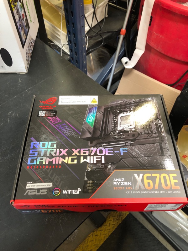 Photo 3 of ASUS ROG STRIX X670E-F GAMING WIFI AMD X670 AM5 Ryzen Desktop 9000 8000 & 7000 ATX Motherboard, 18+2 Power Stages, DDR5, 4x M.2 Slots (FACTORY SEALED)

