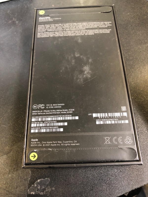 Photo 5 of Apple iPhone 13 Pro (512 GB, Alpine Green) [Locked]  (factory sealed)
