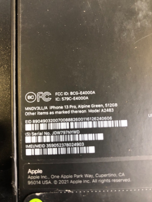 Photo 6 of Apple iPhone 13 Pro (512 GB, Alpine Green) [Locked]  (factory sealed)
