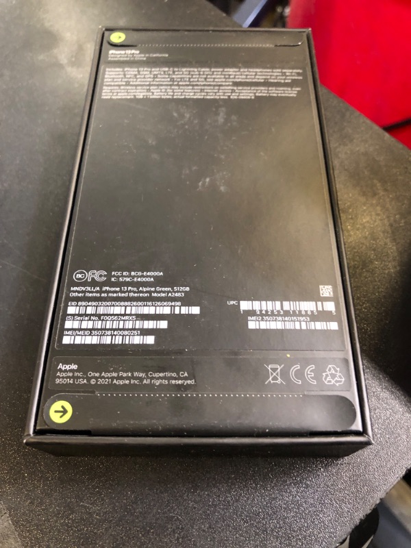 Photo 6 of Apple iPhone 13 Pro (512 GB, Alpine Green) [Locked] (factory sealed)