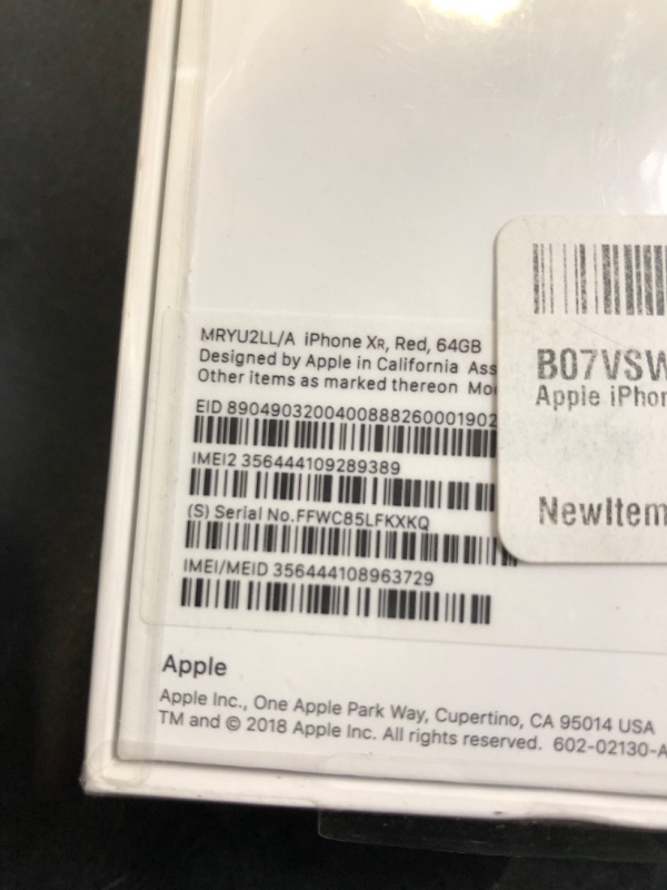 Photo 8 of Apple iPhone XR (64GB, (RED) [Locked] (factory sealed)