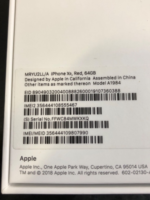 Photo 6 of Apple iPhone XR (64GB, (PRODUCT)RED) [Locked] (NEW)