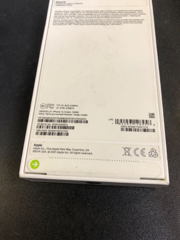 Photo 5 of Apple iPhone 13 (128 GB, Green) [Locked] (FACTORY SEALED)