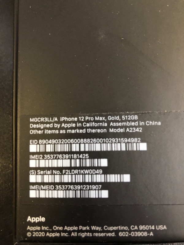 Photo 6 of Apple iPhone 12 Pro Max - 512 GB - Gold - Unlocked (FACTORY SEALED)