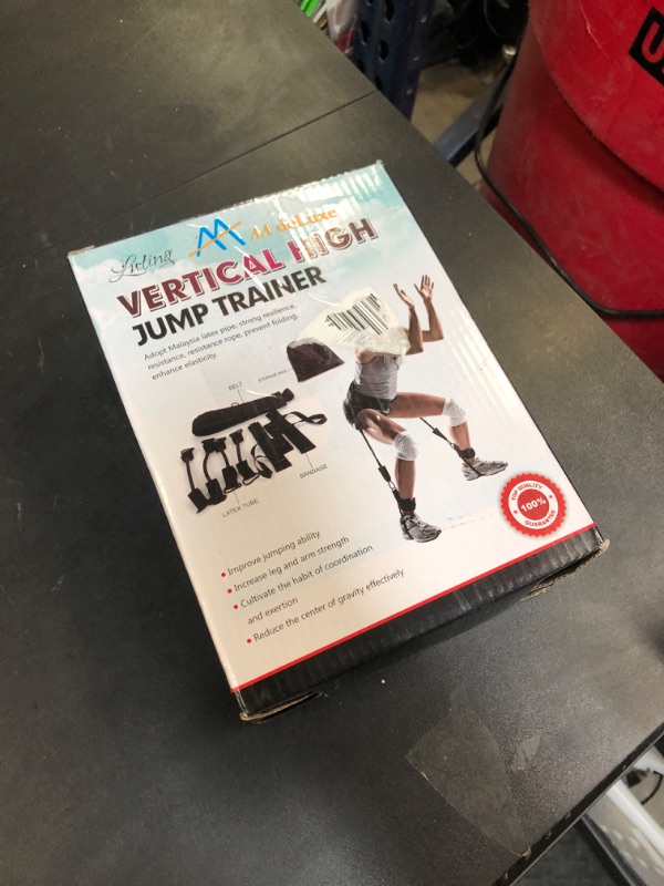 Photo 2 of AA deLuxe | Jump Dunk Vertical Leg Bands Trainer for Basketball, Football, Volleyball, and Strength Training. Tester Exercise Plyometric Jumptrainer Equipment. With high Resistance for higher Jumping.