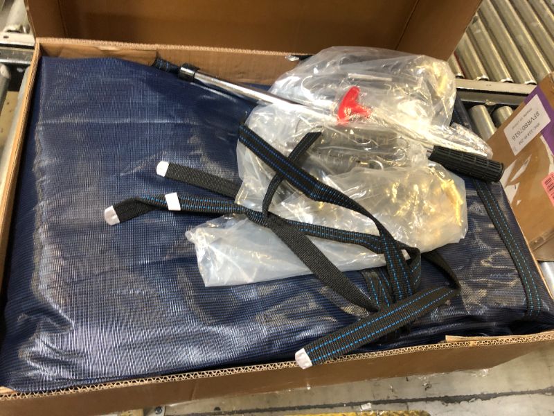 Photo 1 of Inground Pool Cover Safety Fits Rectangle Swimming Pool, Mesh Solid Pool Cover for Inground Pools,Winter Pool Safety Cover Includes Safety Net and Installation Tools Blue (Blue, Fits 14x28ft Pools)