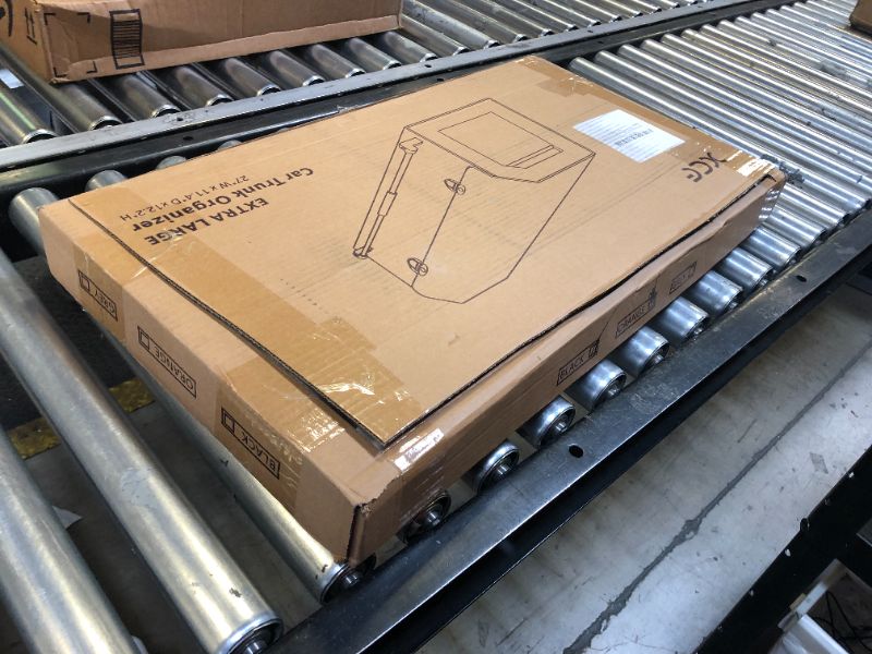 Photo 1 of XCF Car Organizer Trunk, Durable Collapsible Leather Car Trunk Organizer with Lid and Sturdy Handle, Auto Cargo Storage Compartments, SUV/Car Accessories for Men/Women (11.4 x 27 x 12.2, Black)