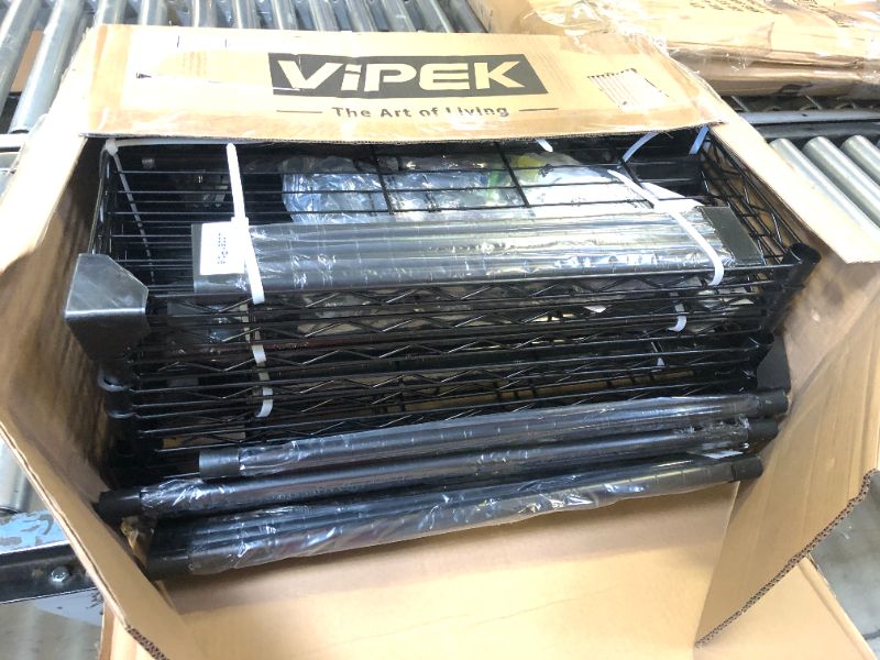 Photo 1 of VIPEK V5C Heavy Duty Covered Clothes Rack Portable Bedroom Armoires Rack, Black Metal Clothing Rack with Black Cover, Adjustable Custom Freestanding Closet Wardrobe, Max Load 890LBS