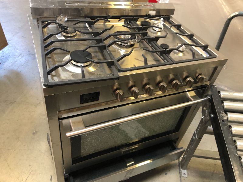 Photo 2 of Empava Gas Range, Convection Oven 4.3 Cu. Ft with Touch Timer, 5 Deep Recessed Burners Cooktop, Heavy Duty Continuous Grates in Stainless Steel, Freestanding & Slide-in,36 Inch