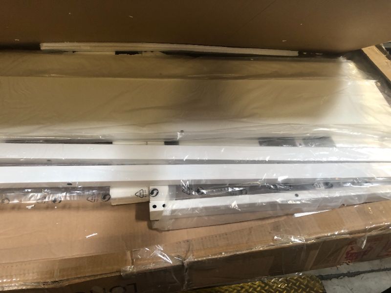 Photo 1 of OSCHF Extra Long Desk with Bookshelf - 71" Double Long Writing Table for 2-Person Workstation, Modern Study Work Computer Desk for Home and Office, Warm White