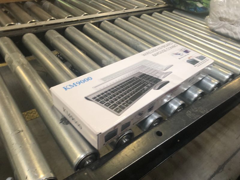 Photo 1 of Wireless Keyboard and Mouse Ultra Slim Combo, TopMate 2.4G Silent Compact USB 2400DPI Mouse and Scissor Switch Keyboard Set with Cover, 2 AA and 2 AAA Batteries, for PC/Laptop/Windows/Mac - White