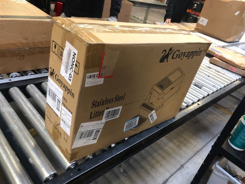 Photo 1 of Stainless Steel Litter Box With Lid, Extra Large Cat Litter Box XL,Top Entry & High Sided & Enclosed Litter Box with Scoop and Filter Pedal for Kitty, Big Cats, Anti-Leakage, Easy Cleaning, Non-Sticky