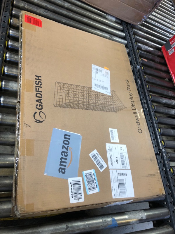 Photo 1 of GADFISH Triangular Gridwall Panel Display Stand, Black Triangle Wire Grid Tower with Base and Casters, 24" x 68" Rolling Grid Wall, Panel Stand for Home Organization, Retail, Trade Show, Vendor