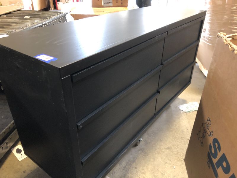 Photo 2 of Signature Design by Ashley Danziar Modern 6 Drawer Dresser with Safety Stop for Bedroom, Black