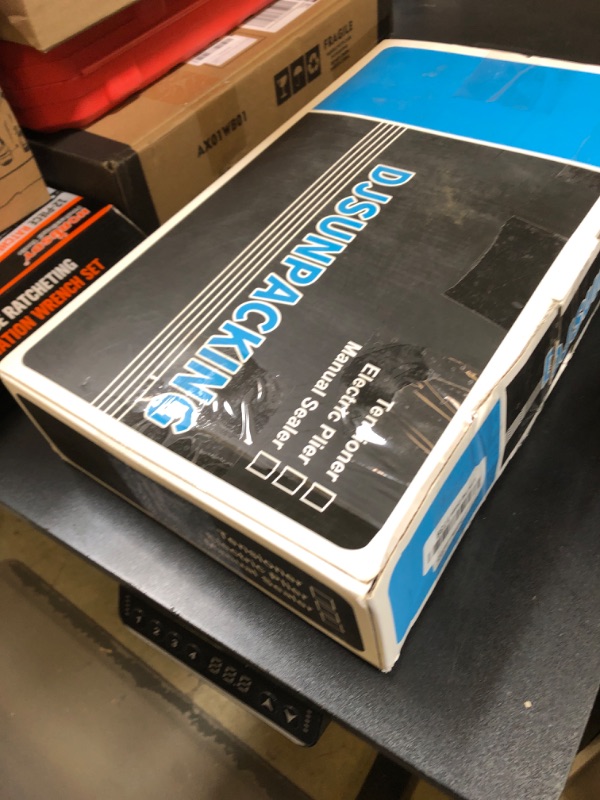 Photo 1 of Poly Strapping Tensioner & Cutter Manual Banding Sealer Tools Set with PP Plastic Strapping Kit 4000" Length, 100 Metal Seals-Black Strapping